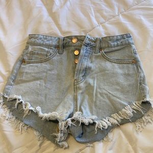 High waisted jean shorts